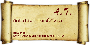 Antalicz Terézia névjegykártya